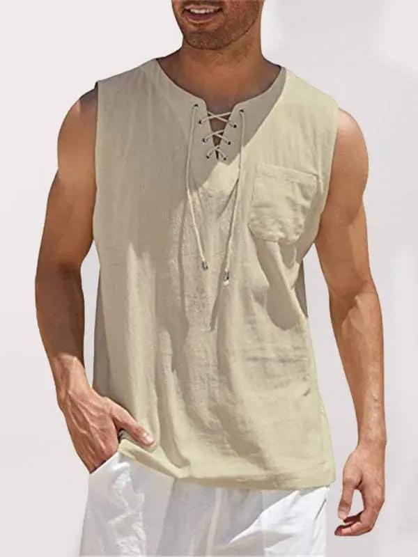 kakaclo Stylish Men's Stand Collar Woven Pullover Vest for - Apparel | MENLL